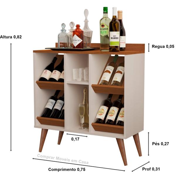 Imagem de Aparador Adega Bar 4646 Pés Palito - Cores - Comprar Moveis em Casa