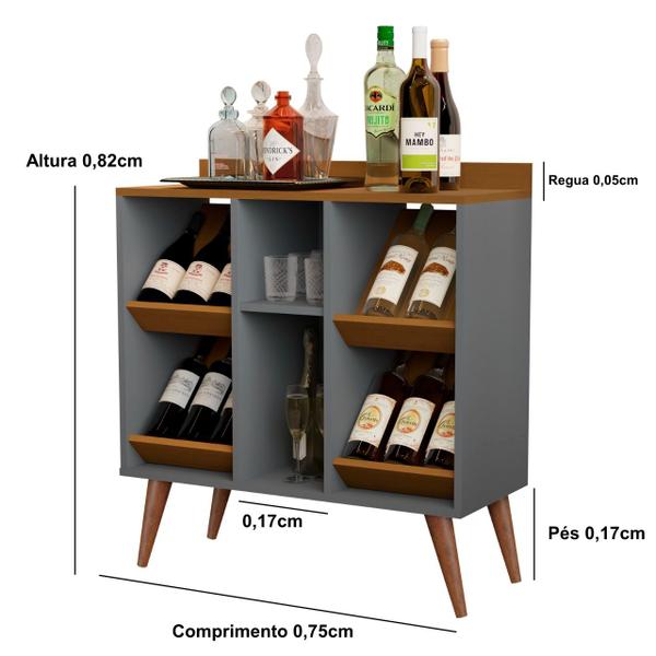 Aparador Adega Bar Petrux Pés Palito Onix / Nature - Comprar Móveis em Casa Imagem de Aparador Adega Bar Petrux Pés Palito Onix / Nature - Comprar Móveis em Casa