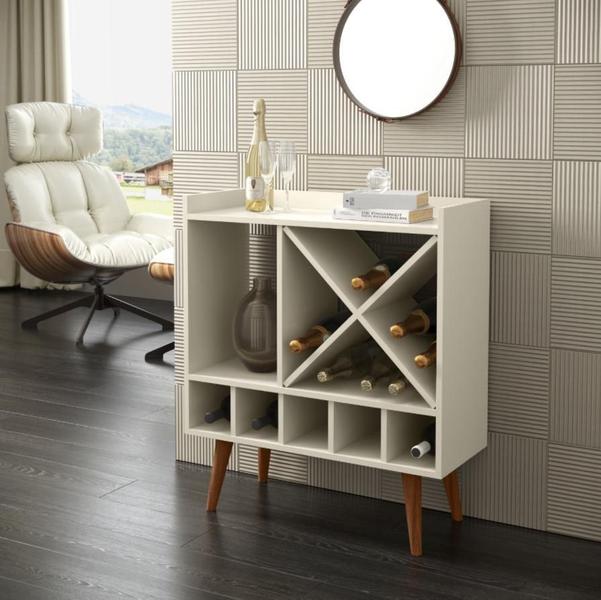Aparador Adega Retrô Acapulco Off White Pés Palito 82x73cm - Comprar Móveis Em Casa Imagem de Aparador Adega Retrô Acapulco Off White Pés Palito 82x73cm