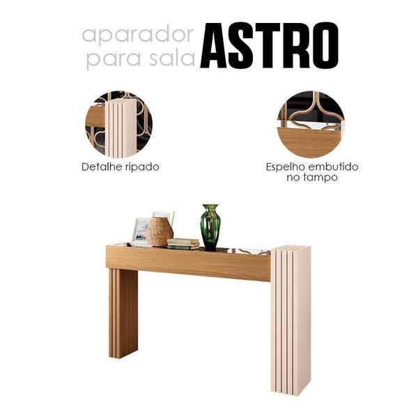 Aparador Ambiente Astro Freijó Off White com Espelho HB Móveis - HB Moveis Imagem de Aparador Ambiente Astro Freijó Off White com Espelho HB Móveis