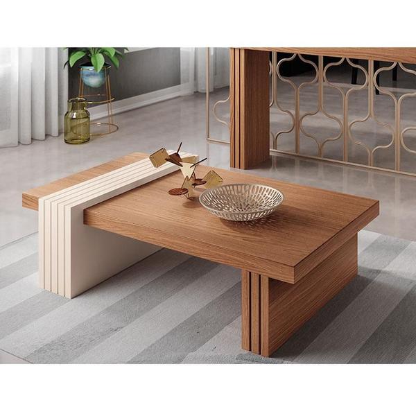 Aparador Astro e Mesa de Centro Luna Nature Off White HB Móveis - HB Moveis Imagem de Aparador Astro e Mesa de Centro Luna Nature Off White HB Móveis