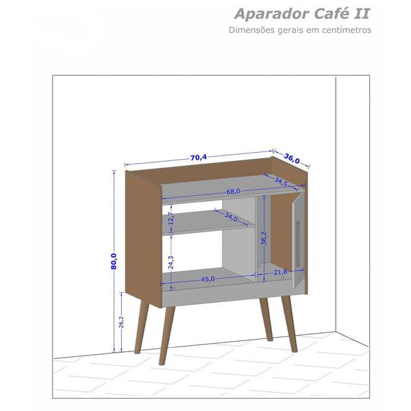 Imagem de Aparador Balcão Café II Com 1 Porta Pés Palito