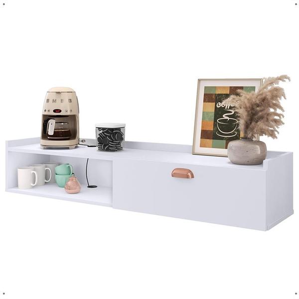 Aparador Balcão Parede 1 Porta Puxador Concha Nicho Sala Área Café Cozinha Decoração Vinta... Aparador Balcão Parede 1 Porta Puxador Concha Nicho Sala Área Café Cozinha Decoração Vinta...