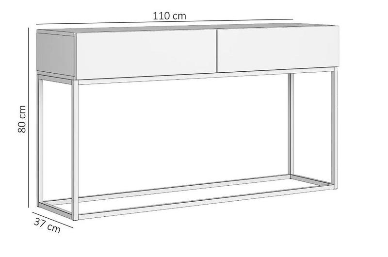 Imagem de Aparador Buffet 02 Gavetas Industrial Linha Alta Moderno  Preto