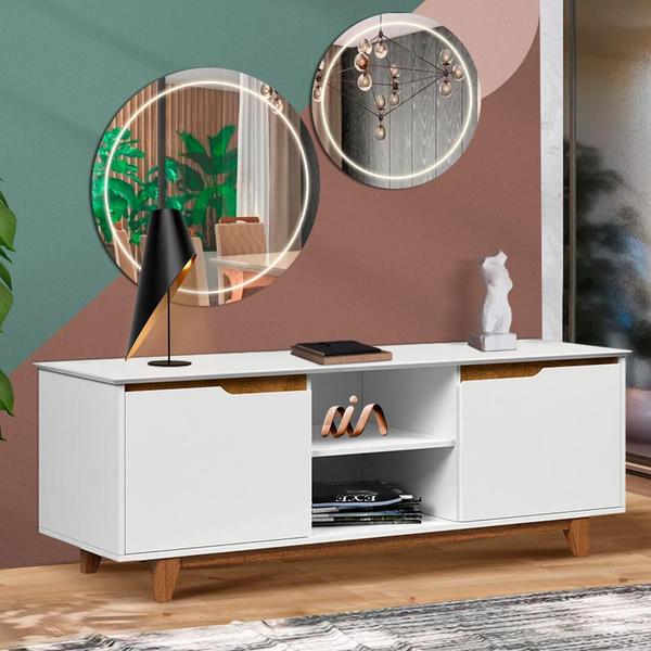 Aparador Buffet 2 Portas Branco Freijó Flex Oslo Shop Jm - E.J Imagem de Aparador Buffet 2 Portas Branco Freijó Flex Oslo Shop Jm