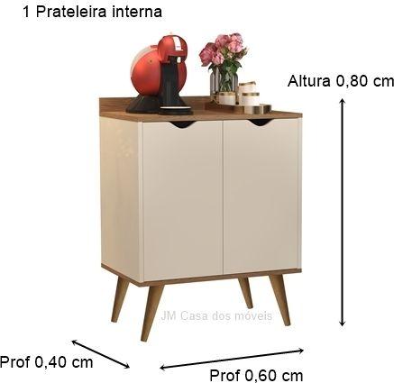 Imagem de Aparador buffet 2 Portas Pés Palito Acalanto Puxador Cava Cores - Comprar Moveis para sua Casa