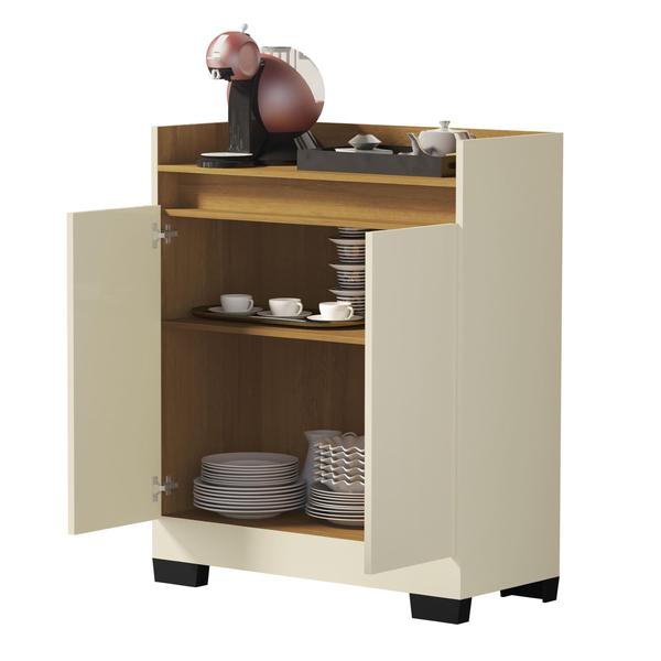 Aparador Buffet 2 Portas Real Perola Com Bege - Rede Móveis - REDE MOVEIS Imagem de Aparador Buffet 2 Portas Real Perola Com Bege - Rede Móveis