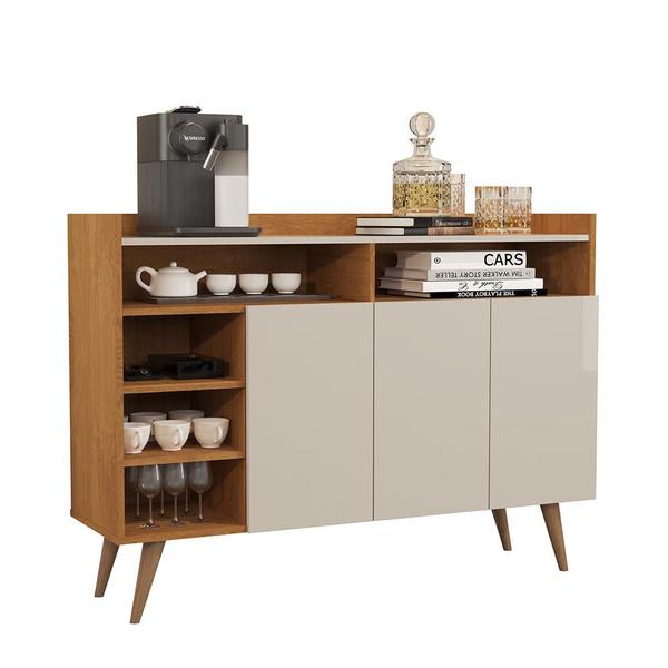 Aparador Buffet 3 Portas Com Nicho Retrô Celta - Nature/Off White - Lojas RPM - Giga Móveis Imagem de Aparador Buffet 3 Portas Com Nicho Retrô Celta - Nature/Off White - Lojas RPM