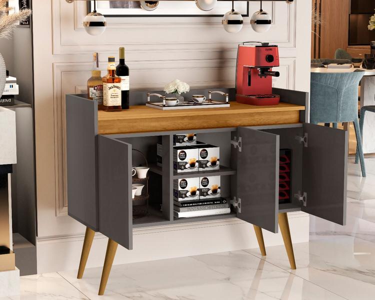 Imagem de Aparador Buffet 3 Portas Luxo Plus Onix / madeirado - comprar moveis para sua casa