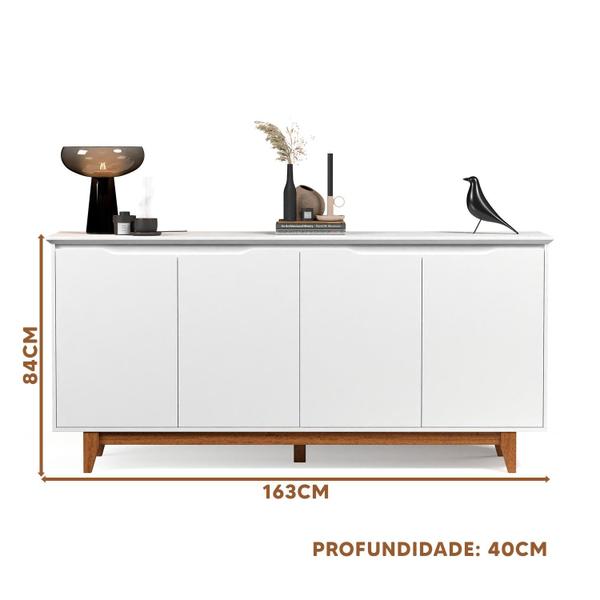 Aparador Buffet 4 Portas Branco Freijó Flex Fausto Shop JM - E.J Imagem de Aparador Buffet 4 Portas Branco Freijó Flex Fausto Shop JM