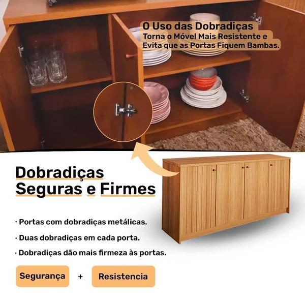 Imagem de Aparador buffet 4 portas Cimol Nature - 100% MDF