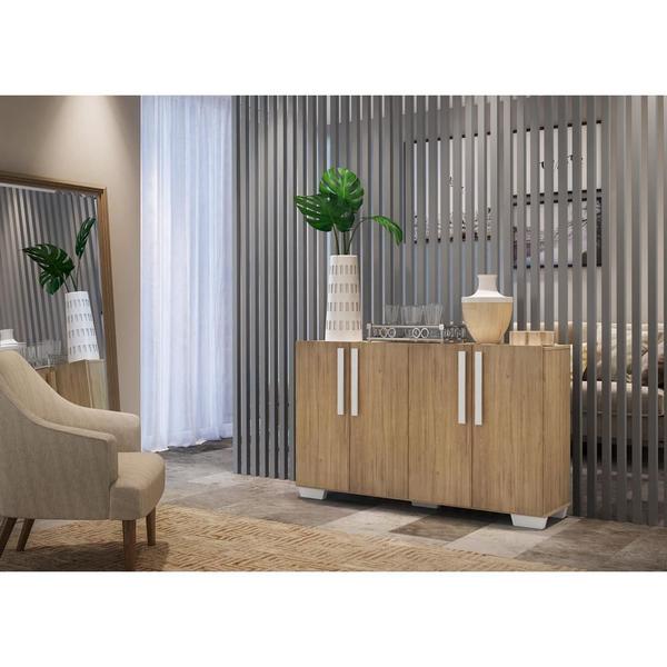 Imagem de Aparador Buffet 4 Portas com Pés Quadrados Viena Multimóveis Rustic/Branco