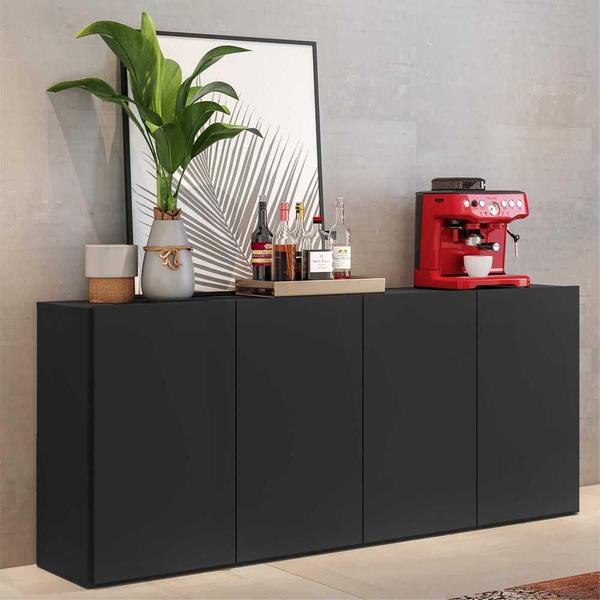 Aparador Buffet 4 portas Veneza Multimóveis Preto Aparador Buffet 4 portas Veneza Multimóveis Preto