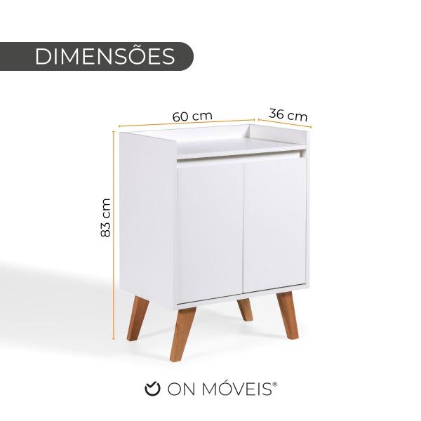 Imagem de Aparador Buffet 60cm Retro Mdf Branco Madri - On Móveis