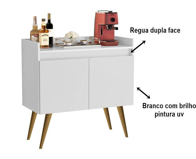 Imagem de Aparador Buffet Cantinho Do Café 2 Portas Luxuoso - Cores Diversas - JM Casa dos Móveis