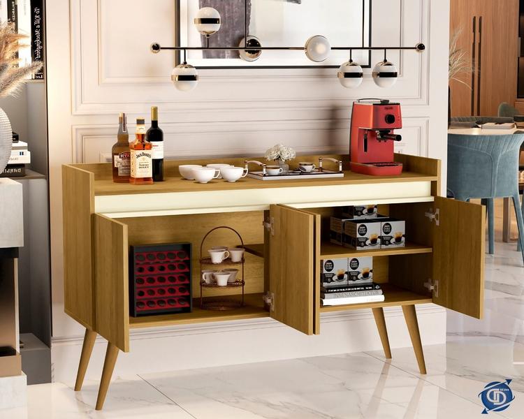 Imagem de Aparador Buffet Cantinho do Café 4 Portas Luxo - Cores - comprar moveis de casa