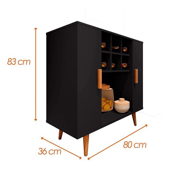 Aparador Buffet Canto Do Café Porta De Correr Retrô London Preto - ViaNossa Imagem de Aparador Buffet Canto Do Café Porta De Correr Retrô London Preto
