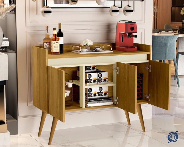 Imagem de Aparador Buffet Coffee Break 3 Portas Luxo Pés Palito Cores - Comprar Moveis para sua Casa