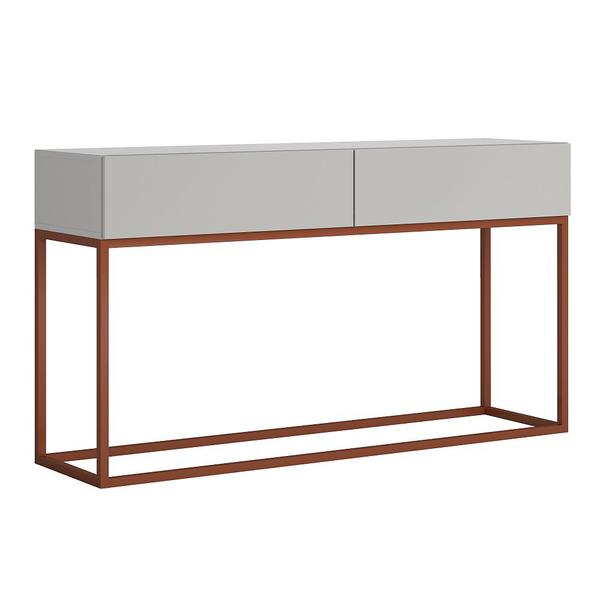 Aparador Buffet com 2 Gavetas Off White com Cobre - Casa Detalhe Imagem de Aparador Buffet com 2 Gavetas Off White com Cobre
