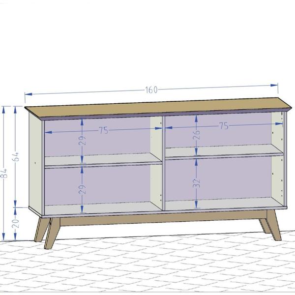 Aparador Buffet Decorativo Magno B02 Cinamomo Branco - Lyam Decor Imagem de Aparador Buffet Decorativo Magno B02 Cinamomo Branco - Lyam Decor