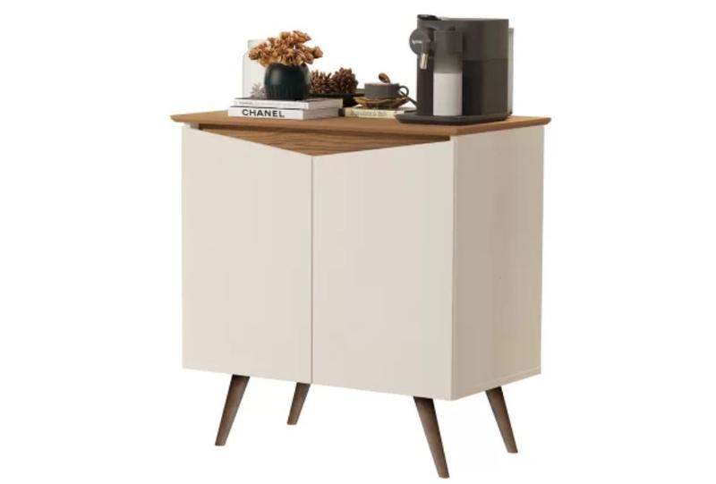 Aparador Buffet Encanto 2 Portas Retrô OffWhite Com Nature - Rede Móveis Imagem de Aparador Buffet Encanto 2 Portas Retrô OffWhite Com Nature