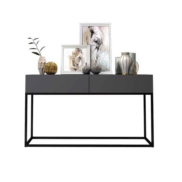 Imagem de aparador buffet estilo industrial pé de ferro preto eros 110cm design moderno e luxuoso