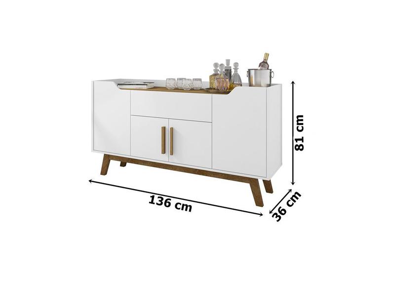 Aparador Buffet Future Branco/Cinamomo Bechara Móveis Imagem de Aparador Buffet Future Branco/Cinamomo Bechara Móveis
