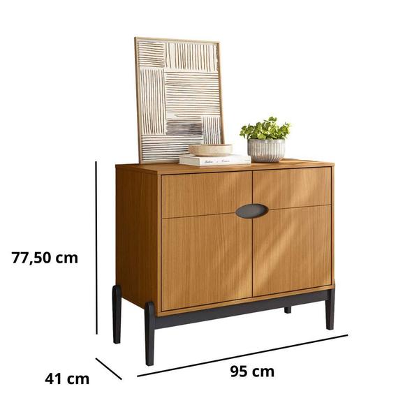 Aparador Buffet Intense 2 Portas Retrô com Pés de Madeira Freijó / Off White Perolizado - Movelove Imagem de Aparador Buffet Intense 2 Portas Retrô com Pés de Madeira Freijó / Off White Perolizado - Movelove