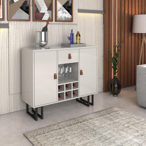 Imagem de Aparador Buffet Londres Nicho para Bebida Escritorio Home Office Estilo Industrial