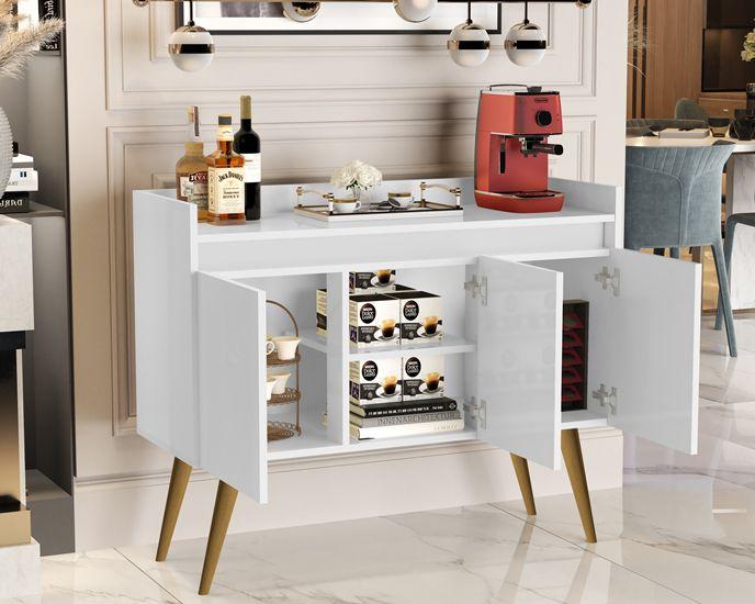 Aparador Buffet Luanda 3 Portas Pés Palito cor Branco / Madeirado Comprar Moveis em Casa - Comprar Móveis em Casa Imagem de Aparador Buffet Luanda 3 Portas Pés Palito cor Branco / Madeirado Comprar Moveis em Casa