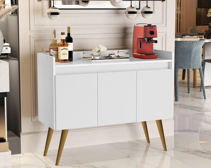 Aparador Buffet Luanda 3 Portas Pés Palito cor Branco / Madeirado Comprar Moveis em Casa - Comprar Móveis em Casa Imagem de Aparador Buffet Luanda 3 Portas Pés Palito cor Branco / Madeirado Comprar Moveis em Casa