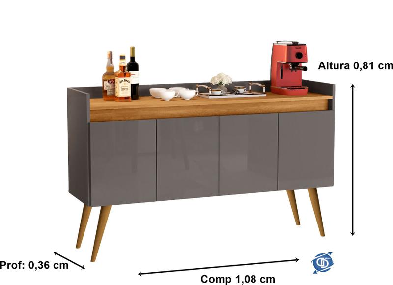Aparador Buffet Luxo 4 Portas Pés Palito cores - Comprar Moveis em casa - Comprar Móveis em Casa Imagem de Aparador Buffet Luxo 4 Portas Pés Palito cores - Comprar Moveis em casa