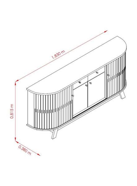 Aparador Buffet Mônaco - Cinamomo/Off White - Madetec Imagem de Aparador Buffet Mônaco - Cinamomo/Off White - Madetec