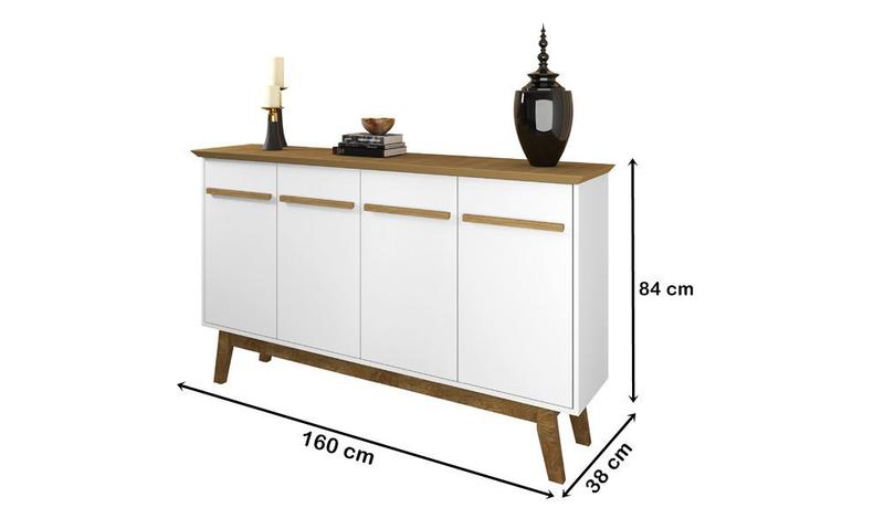 Aparador Buffet Opala Cinamomo Com Branco Bechara Móveis Imagem de Aparador Buffet Opala Cinamomo Com Branco Bechara Móveis