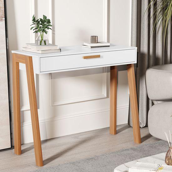 Aparador Buffet ou Penteadeira Quarto Sala Morano Pés madeira cor Branco - JM Casa dos MóveisJM Imagem de Aparador Buffet ou Penteadeira Quarto Sala Morano Pés madeira cor Branco - JM Casa dos MóveisJM
