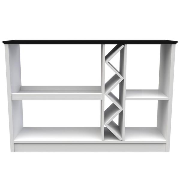 Imagem de Aparador Buffet Para Sala De Estar Com Nicho Adega Atlanta N01 Preto Off White - Lyam Decor