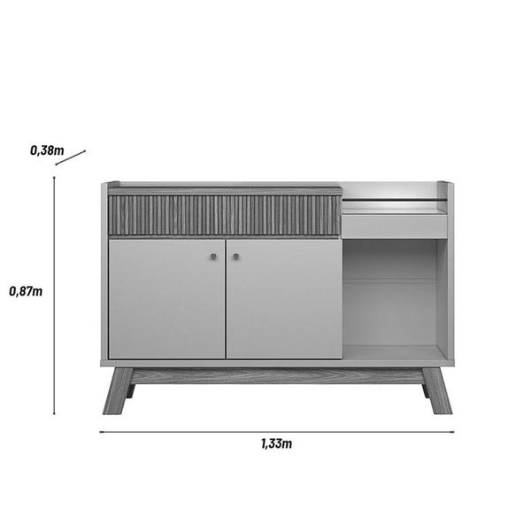 Aparador Buffet para Sala de Estar Lorenzzo L01 Freijó Off White Clique Chique Imagem de Aparador Buffet para Sala de Estar Lorenzzo L01 Freijó Off White Clique Chique