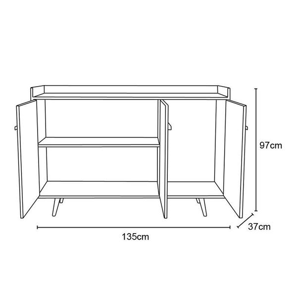 Aparador Buffet Quartzo Cinamomo/Off-White - Bechara Imagem de Aparador Buffet Quartzo Cinamomo/Off-White - Bechara