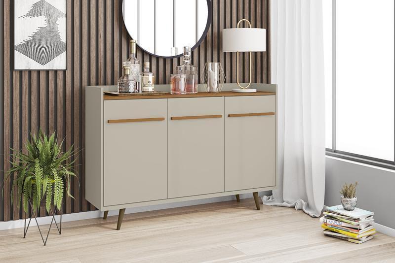 Aparador Buffet Quartzo Off-White/Naturalle - Bechara Imagem de Aparador Buffet Quartzo Off-White/Naturalle - Bechara