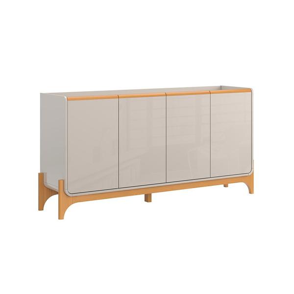 Aparador Buffet Retrô 4 Portas Cadiz Off White Freijó - Casa H Imagem de Aparador Buffet Retrô 4 Portas Cadiz Off White Freijó