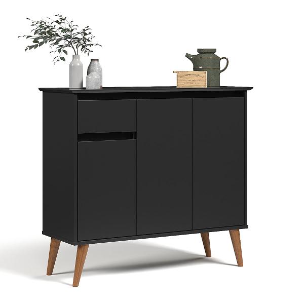 Aparador Buffet Retro Veneza 3 Portas Promo Pe Palito Coffee - EJ Móveis Imagem de Aparador Buffet Retro Veneza 3 Portas Promo Pe Palito Coffee