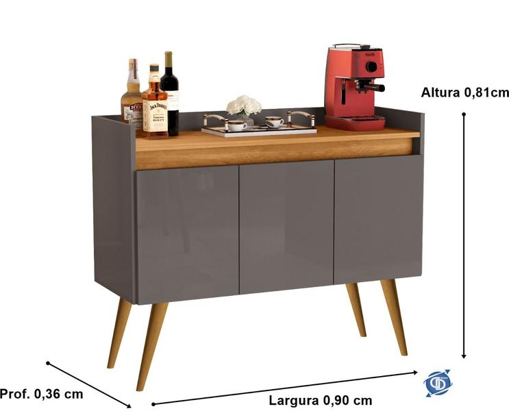 Aparador Buffet Sala 3 Portas Luxo Prime - Várias Cores - JM Casa dos Móveis Imagem de Aparador Buffet Sala 3 Portas Luxo Prime - Várias Cores - JM Casa dos Móveis