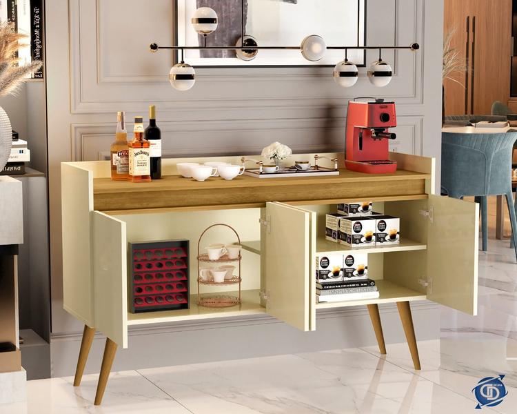 Aparador Buffet Sala 4 Portas Luxo Prime - Várias Cores - JM Casa dos Móveis Imagem de Aparador Buffet Sala 4 Portas Luxo Prime - Várias Cores - JM Casa dos Móveis