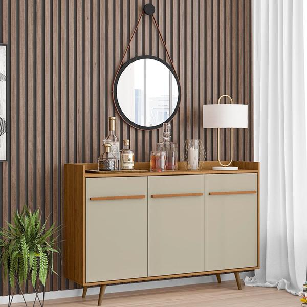 Imagem de Aparador Buffet Sala de Jantar Moscou com Espelho Adnet 54 cm B02 Off White - Lyam Decor