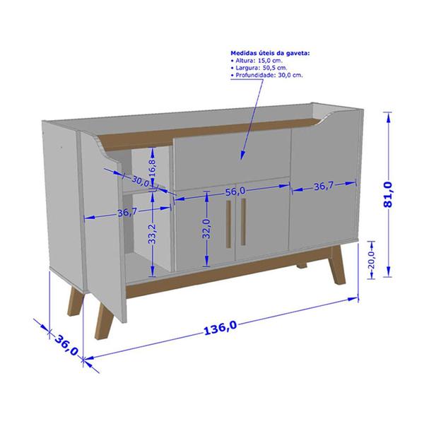 Imagem de Aparador Buffet Sala Future 4 Portas 1 Gaveta