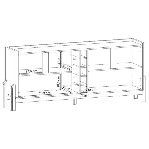 Imagem de Aparador Buffet Sala Lizz 190cm com Pés de Madeira Maciça