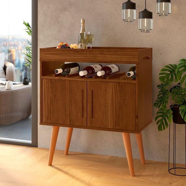 Aparador Café Drink com Portas Pés em Madeira Canela - Ofertamo Imagem de Aparador Café Drink com Portas Pés em Madeira Canela