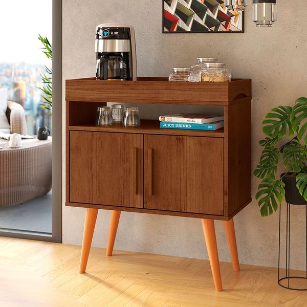 Aparador Café Drink com Portas Pés em Madeira Canela - Ofertamo Imagem de Aparador Café Drink com Portas Pés em Madeira Canela
