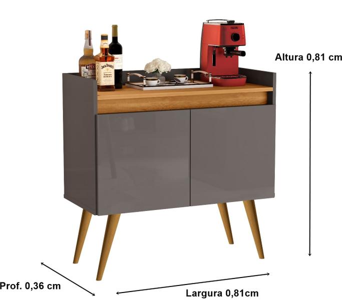 Imagem de Aparador Cantinho do café 2 Portas Luxo Pés Palito cores - Comprar Moveis em Casa