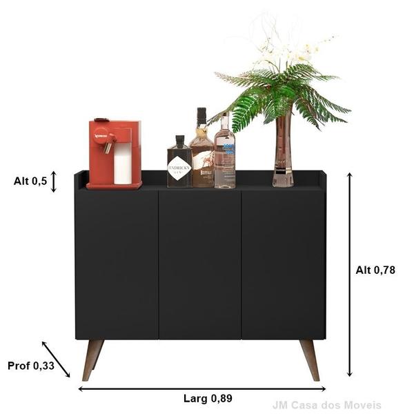 Imagem de Aparador Coffe 3 Portas Pés Palito - Várias Cores